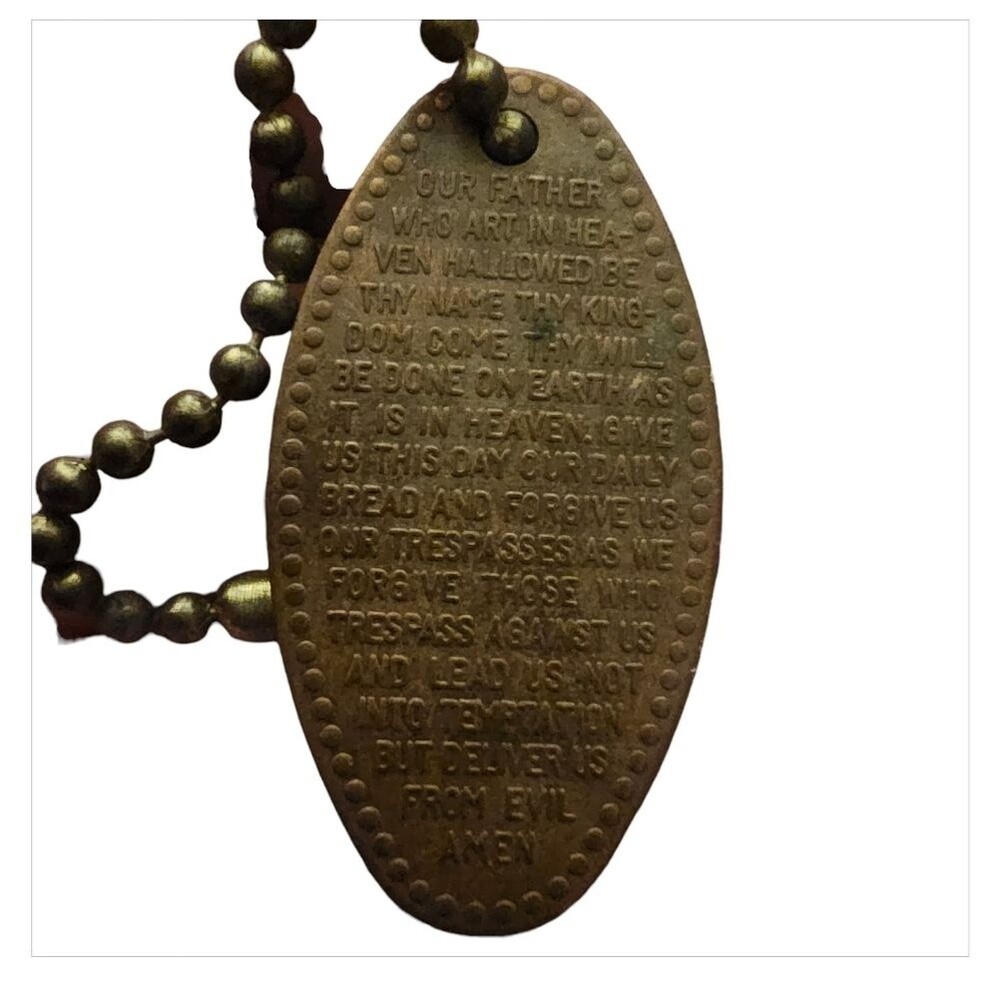 Gold Prayer Pendant Necklace